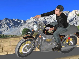 骑摩托车精细人物模型 (4)